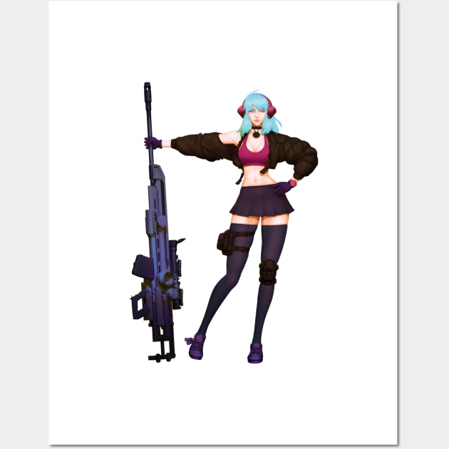 Girl and Gun Wall Art by LightBox77